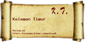 Kelemen Timur névjegykártya